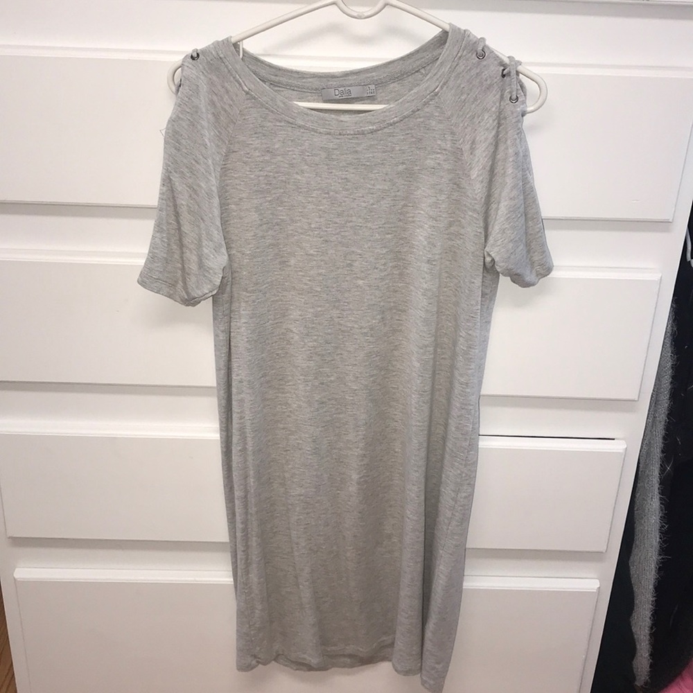 Grey comfy tee shirt dress